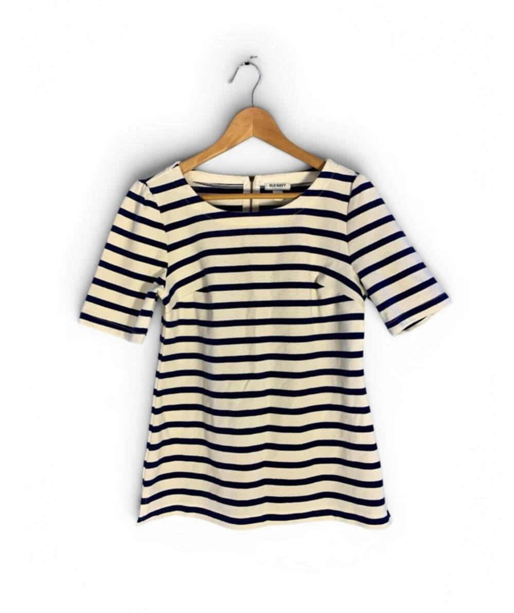 NWT Old Navy Striped Structured Top Navy White Size S Nautical Fisherman Chic